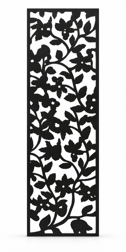 Design 227 Climbing Ivy Silhouette Laser Cut Metal Privacy Screen Panel front main view