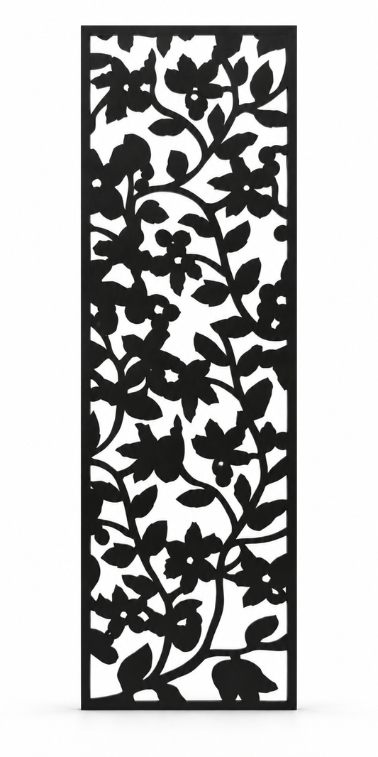 Design 227 Climbing Ivy Silhouette Laser Cut Metal Privacy Screen Panel front main view