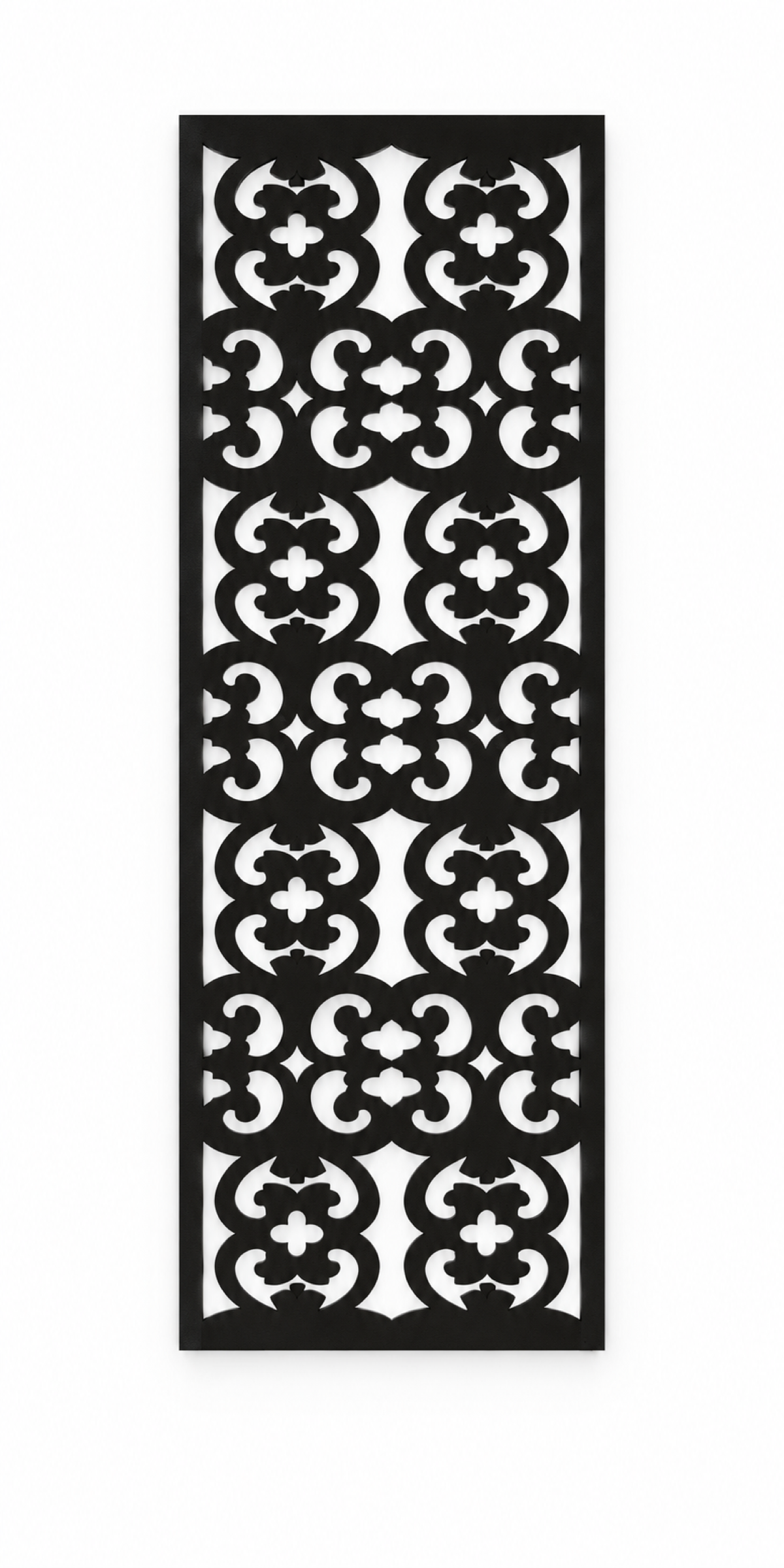 Design 228 Floral Quatrefoil Tile Laser Cut Metal Privacy Screen Panel front main view