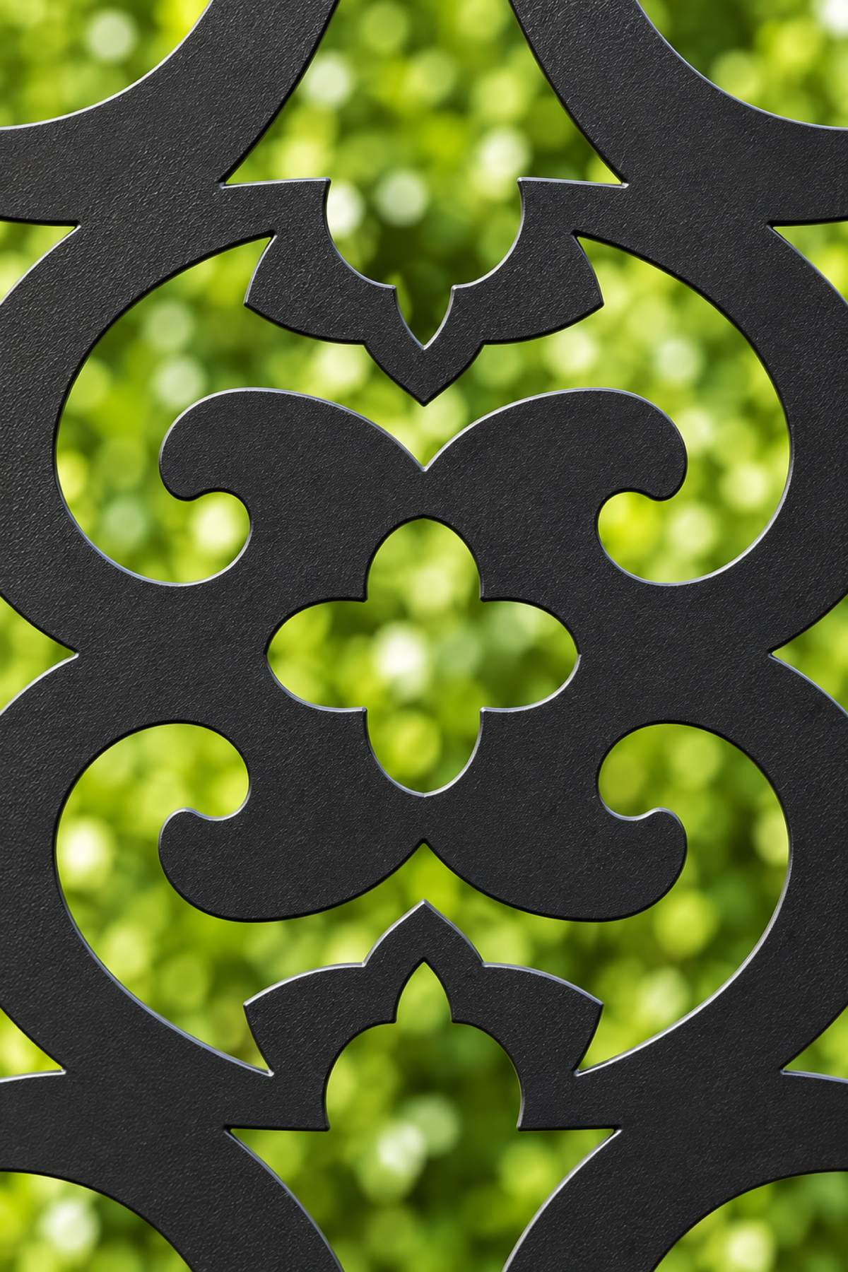 Design 228 Floral Quatrefoil Tile Laser Cut Metal Privacy Screen Panel close-up detail view
