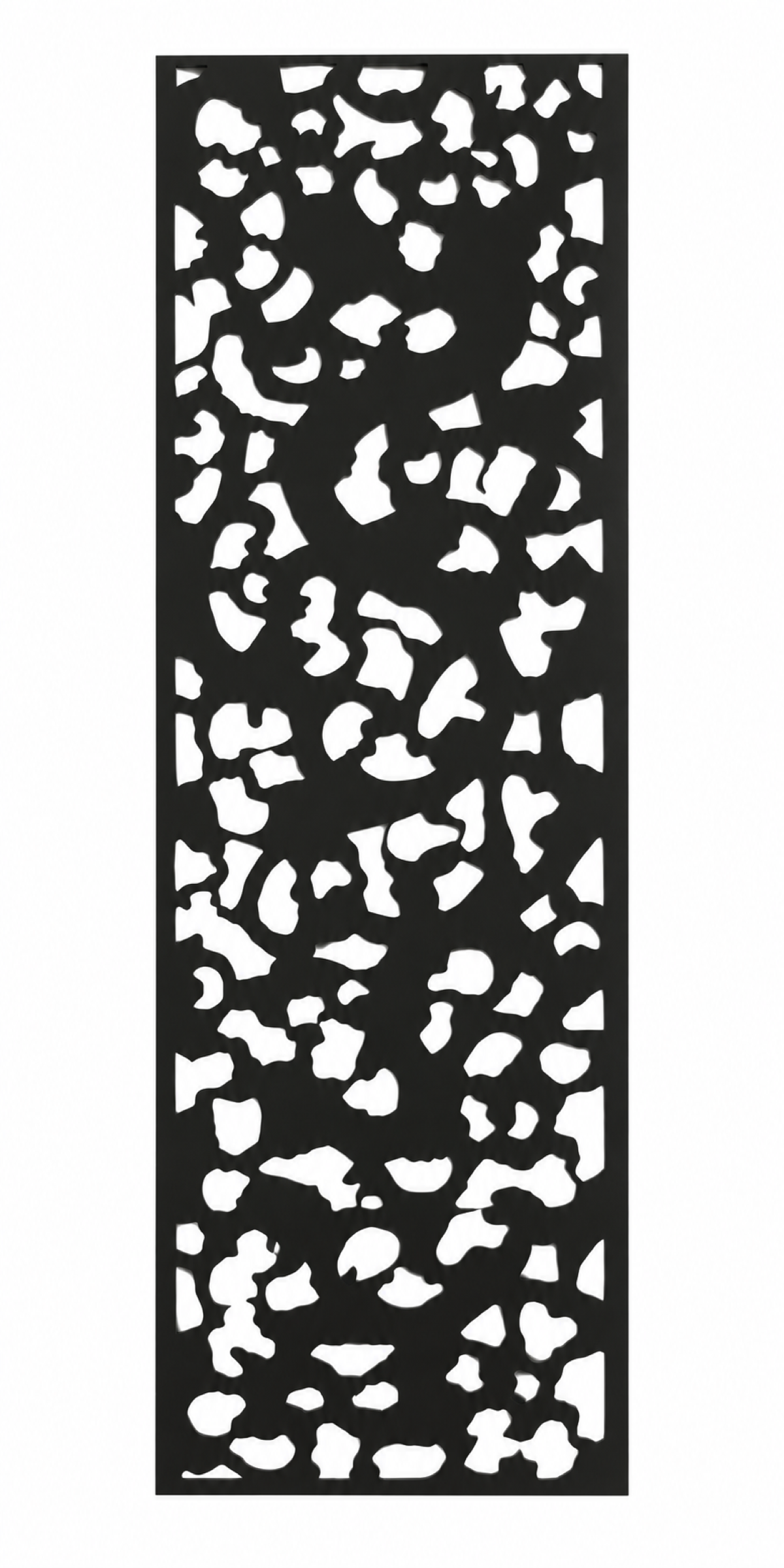 Design 230 Organic Pebble Cutout Laser Cut Metal Privacy Screen Panel front main view