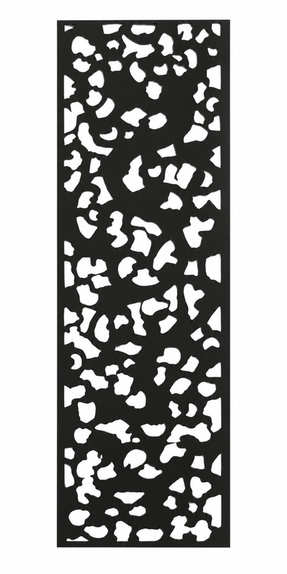 Design 230 Organic Pebble Cutout Laser Cut Metal Privacy Screen Panel front main view