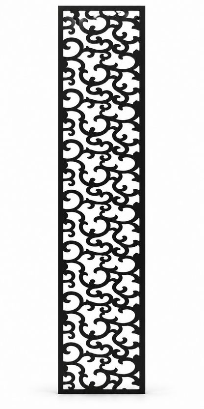 Design 231 Compact Cloud Scroll Laser Cut Metal Privacy Screen Panel front main view