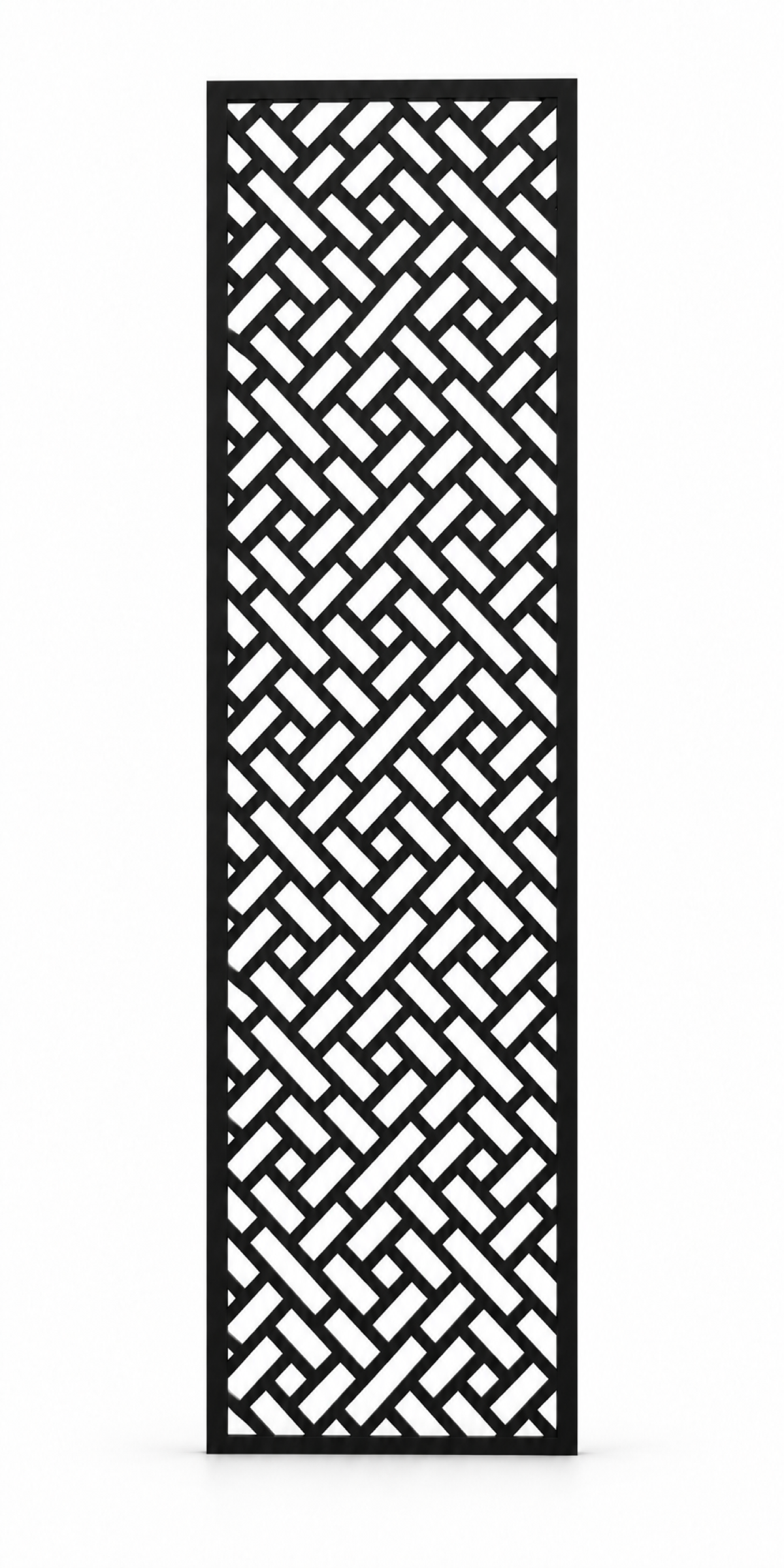 Design 232 Diagonal Basket Weave Laser Cut Metal Privacy Screen Panel front main view