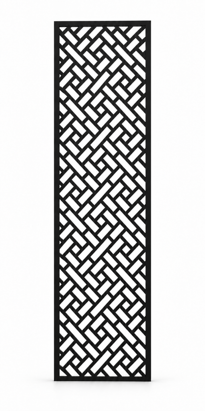 Design 232 Diagonal Basket Weave Laser Cut Metal Privacy Screen Panel front main view