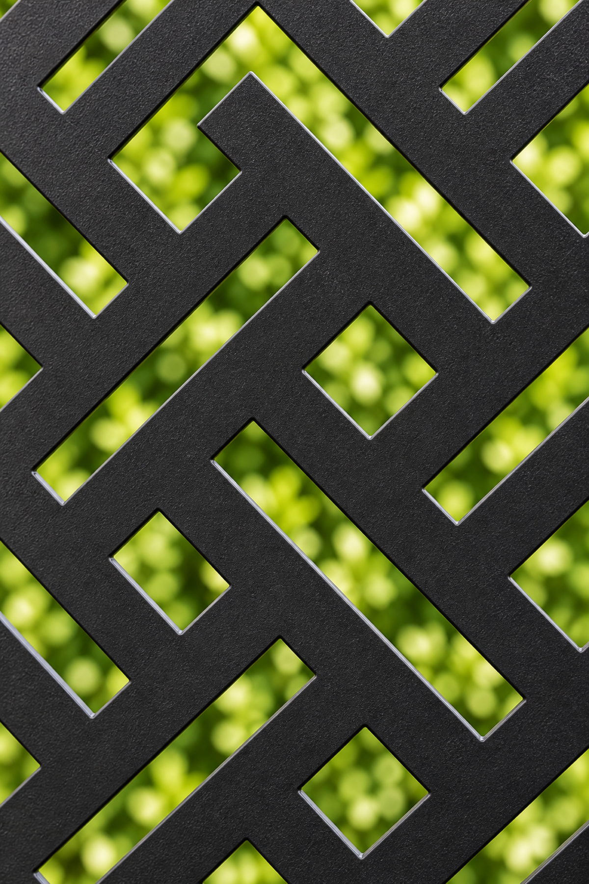 Design 232 Diagonal Basket Weave Laser Cut Metal Privacy Screen Panel close-up detail view
