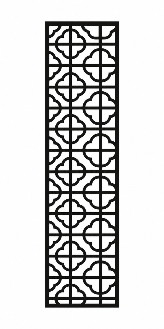 Design 234 Round Key Lattice Laser Cut Metal Privacy Screen Panel front main view