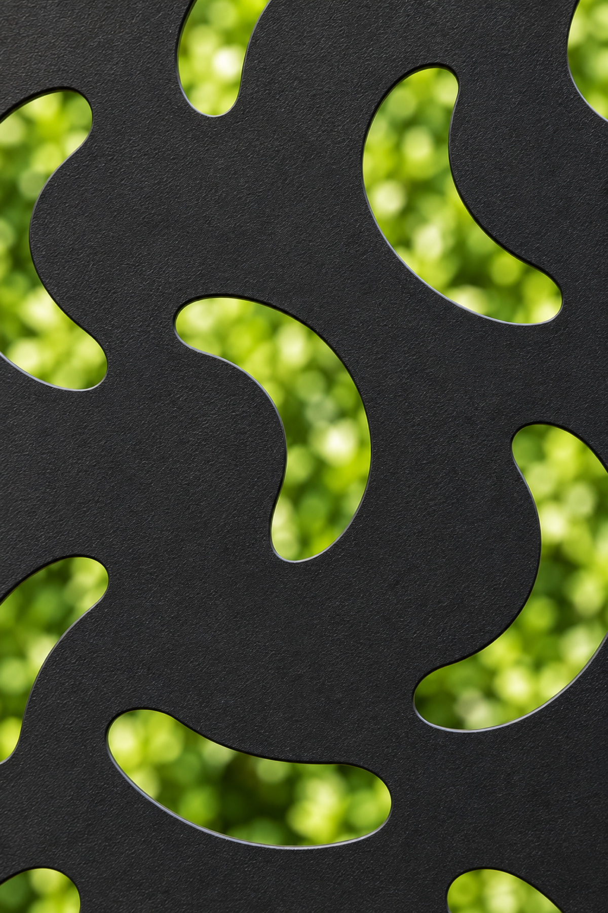 Design 235 Crescent Scatter Laser Cut Metal Privacy Screen Panel close-up detail view