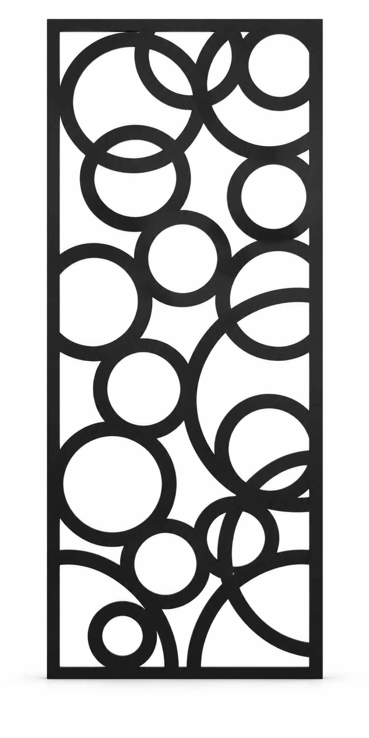 Design 236 Bubble Ring Mosaic Laser Cut Metal Privacy Screen Panel front main view