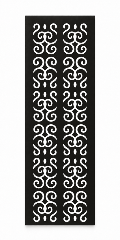 Design 239 Twin Cloud Emblems Laser Cut Metal Privacy Screen Panel front main view