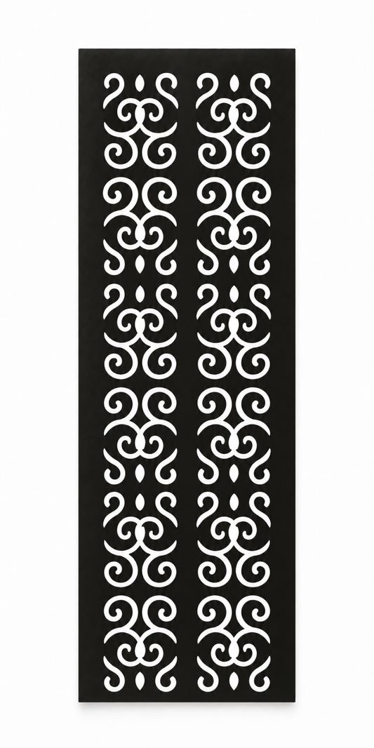 Design 239 Twin Cloud Emblems Laser Cut Metal Privacy Screen Panel front main view