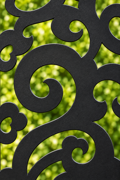 Design 241 Bold Cloud Totem Laser Cut Metal Privacy Screen Panel close-up detail view