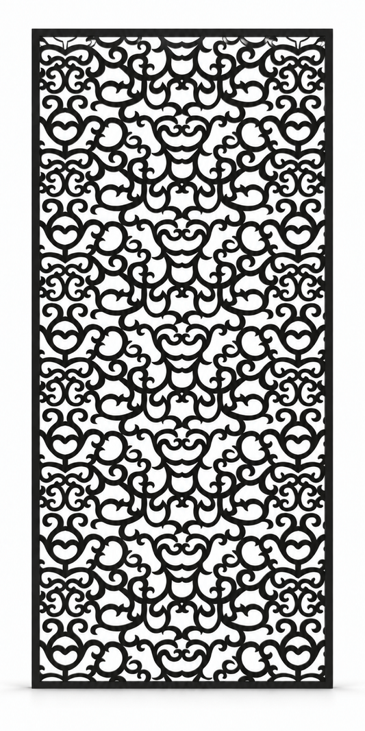 Design 242 Dense Cloud Tapestry Laser Cut Metal Privacy Screen Panel front main view