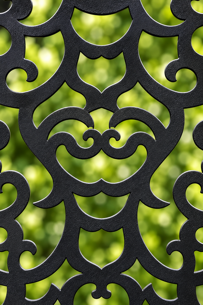 Design 242 Dense Cloud Tapestry Laser Cut Metal Privacy Screen Panel close-up detail view