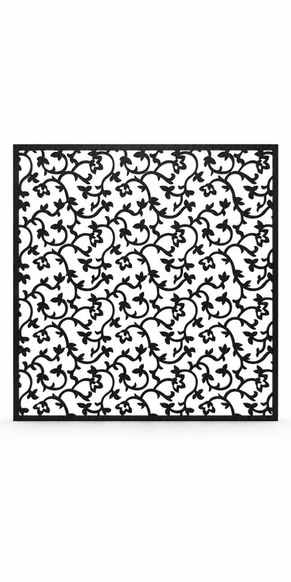 Design 243 Mini Leaf Scatter Laser Cut Metal Privacy Screen Panel front main view