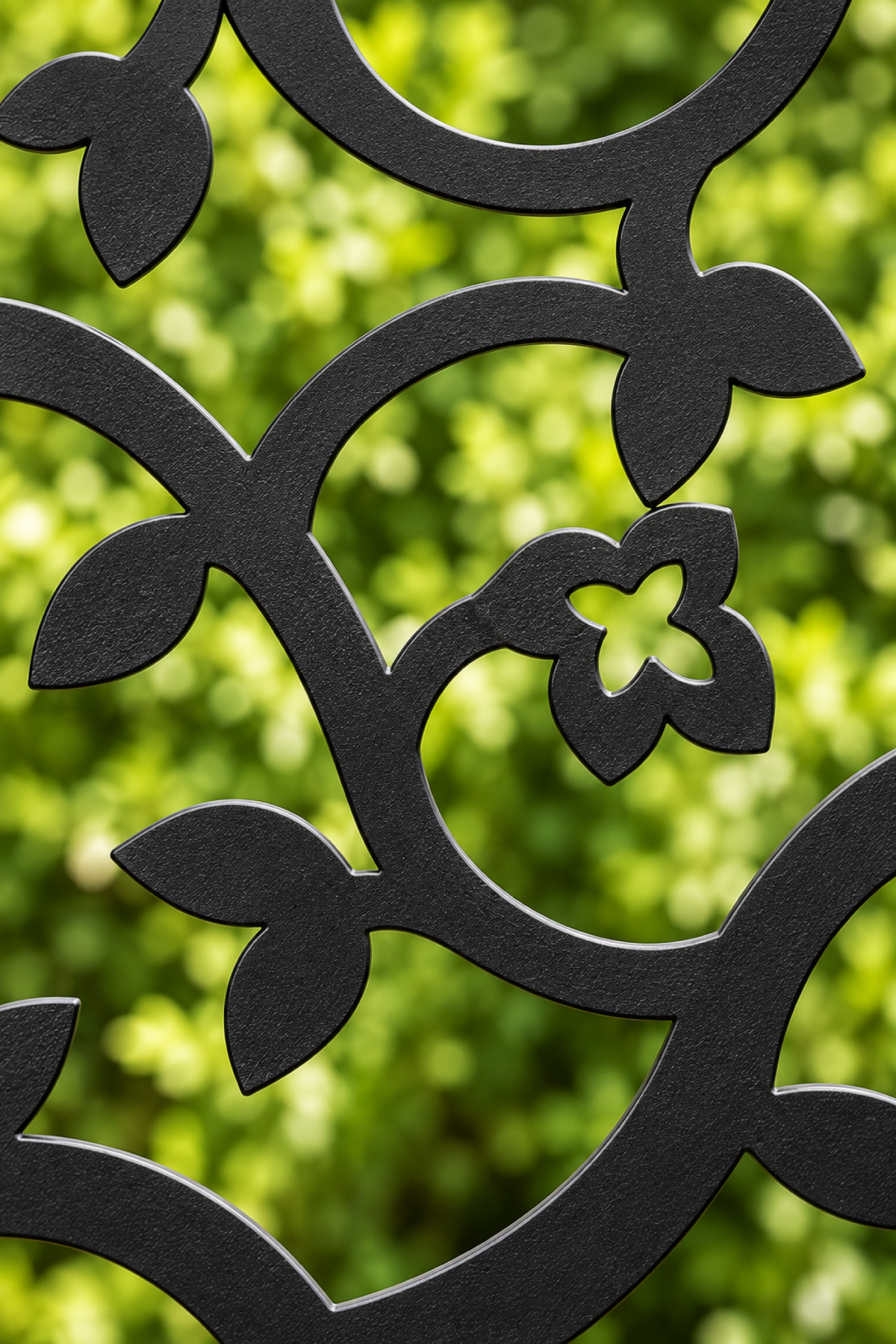 Design 243 Mini Leaf Scatter Laser Cut Metal Privacy Screen Panel close-up detail view