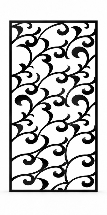Design 244 Wave Crest Repeat Laser Cut Metal Privacy Screen Panel front main view