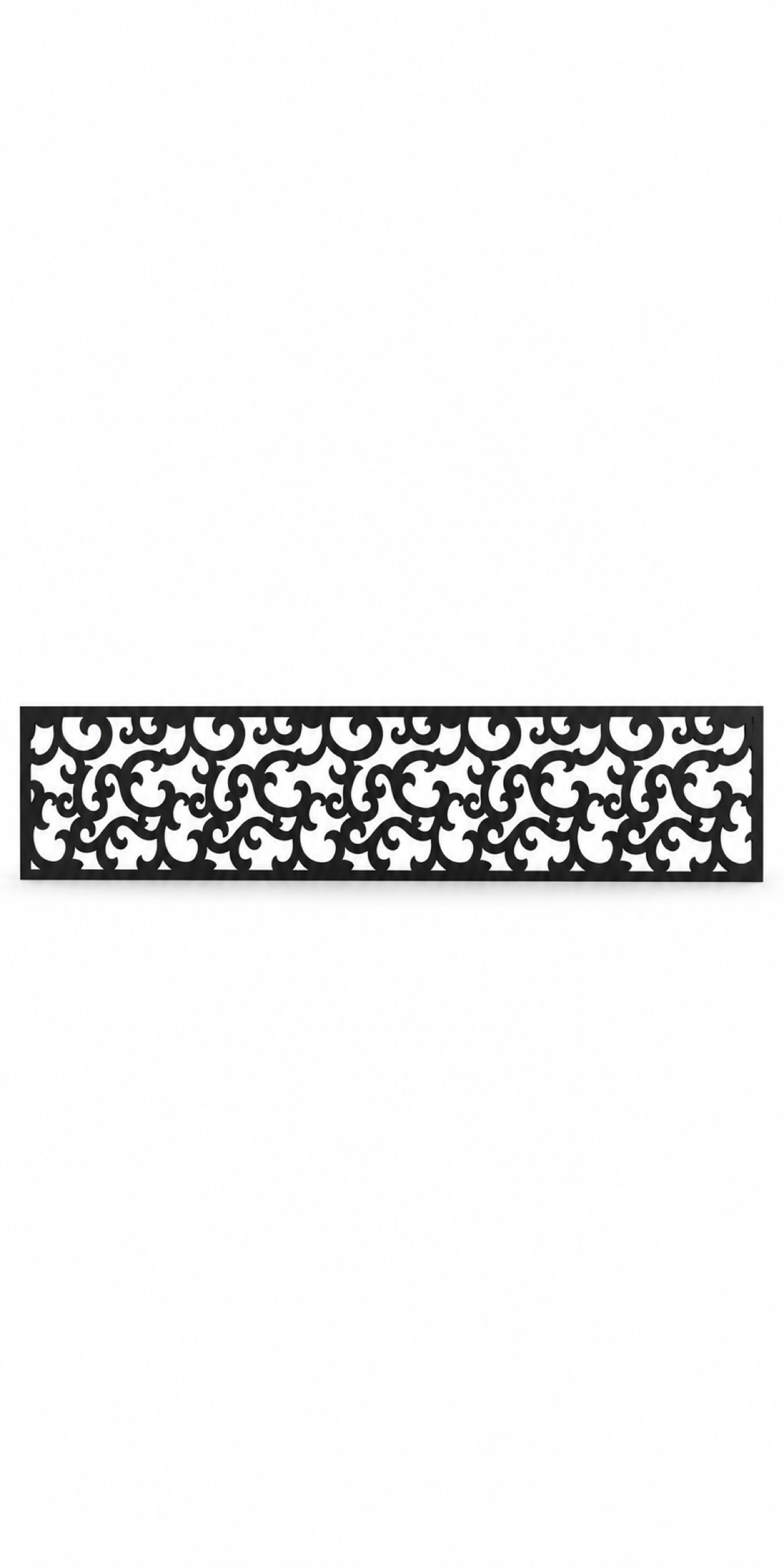 Design 245 Narrow Cloud Border Laser Cut Metal Privacy Screen Panel front main view