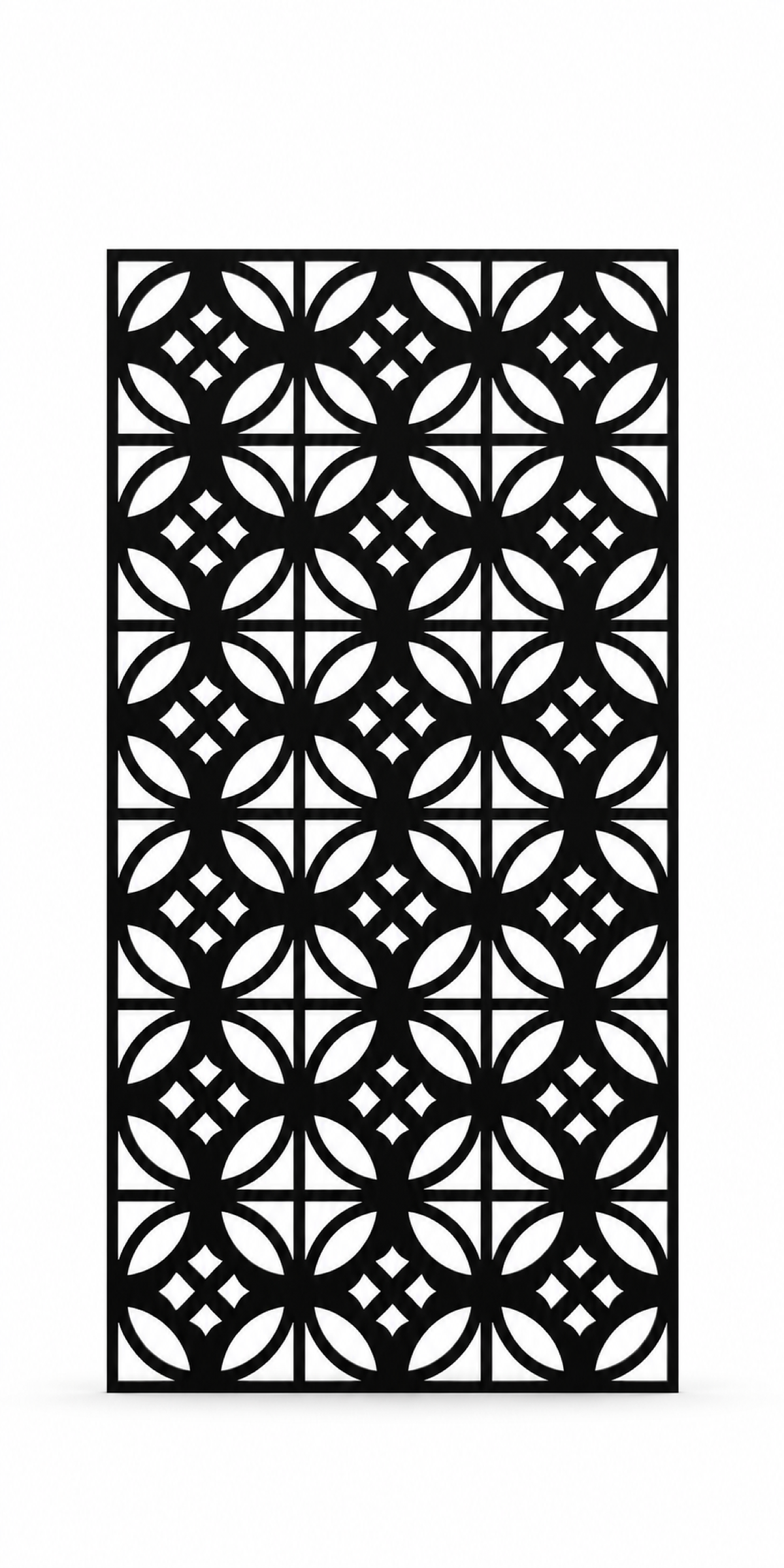 Design 247 Petal Circle Grid Laser Cut Metal Privacy Screen Panel front main view