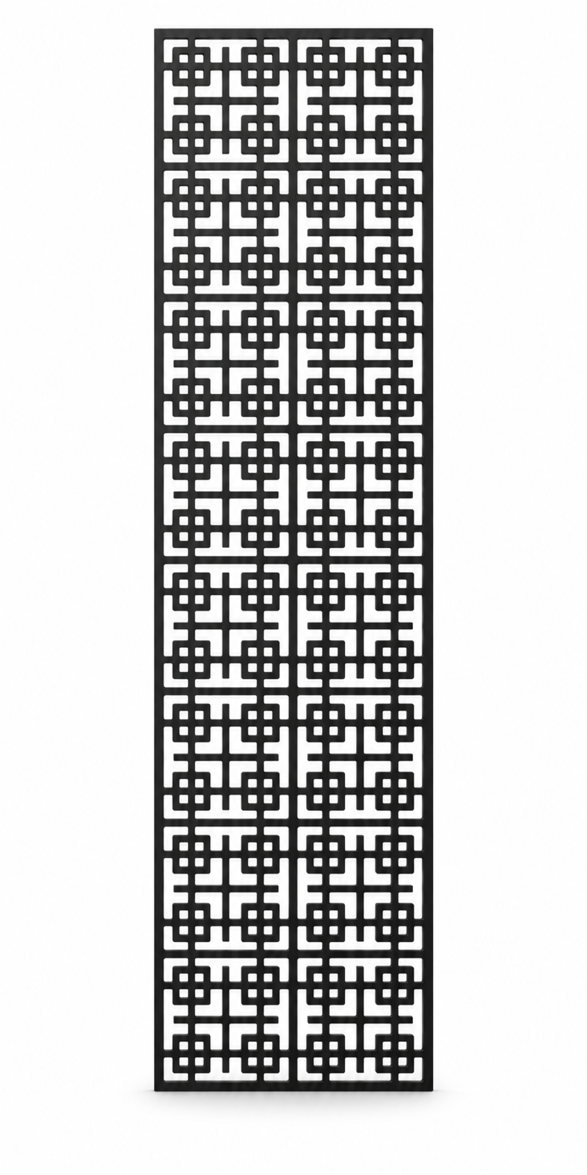 Design 248 Fine Square Key Maze Laser Cut Metal Privacy Screen Panel front main view