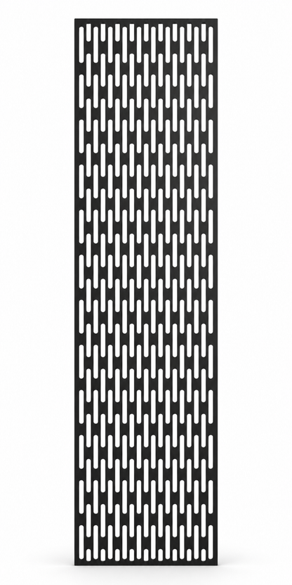 Design 250 Vertical Slot Rhythm Laser Cut Metal Privacy Screen Panel front main view