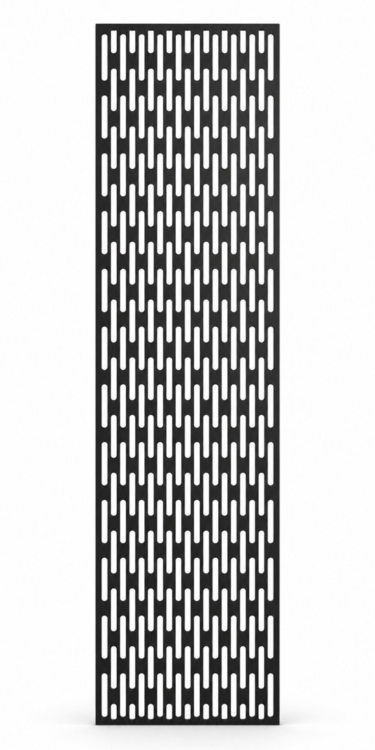 Design 250 Vertical Slot Rhythm Laser Cut Metal Privacy Screen Panel front main view