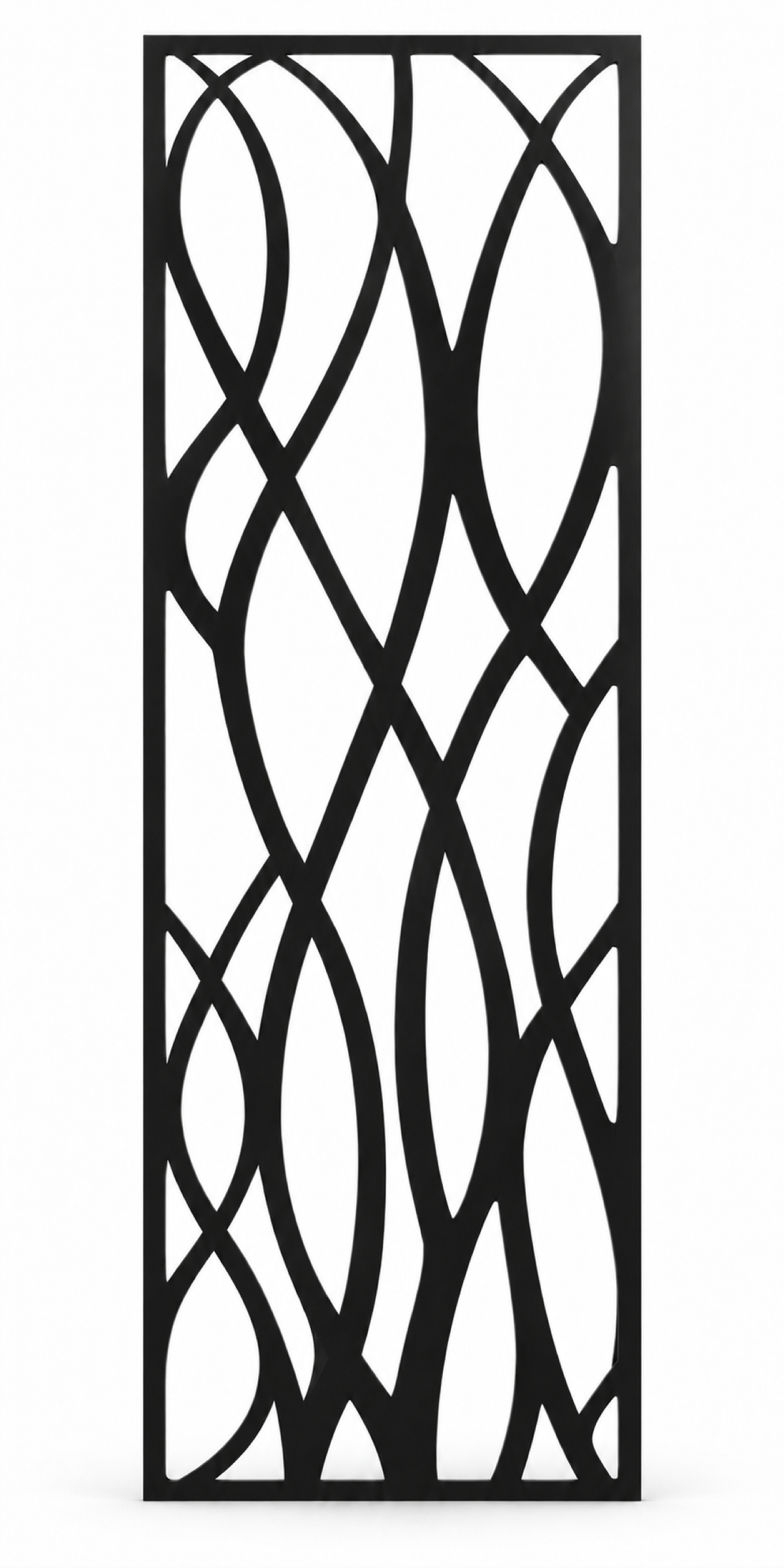 Design 251 Tall Sine Waves Laser Cut Metal Privacy Screen Panel front main view