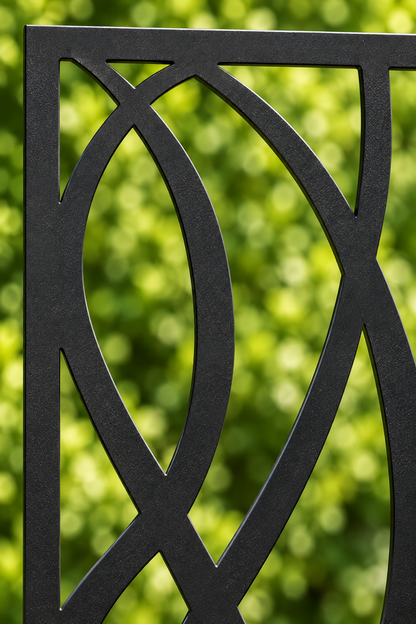 Design 251 Tall Sine Waves Laser Cut Metal Privacy Screen Panel close-up detail view