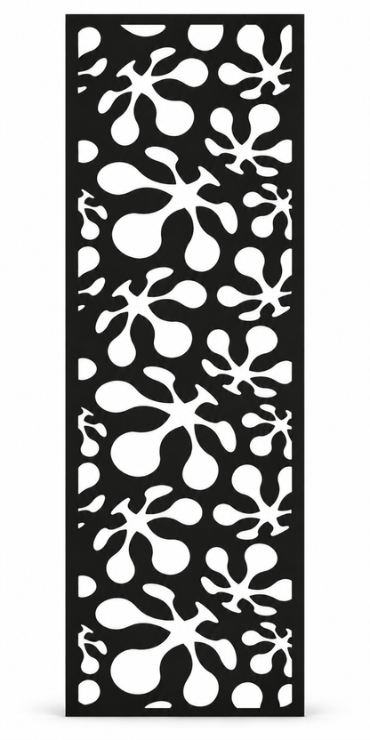 Design 255 Starburst Pebble Scatter Laser Cut Metal Privacy Screen Panel front main view