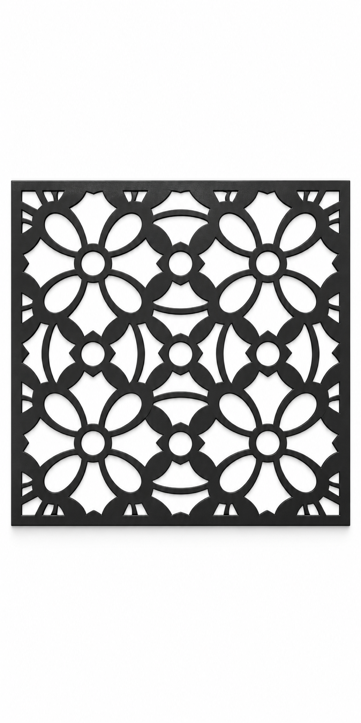 Design 261 Daisy Trellis Tile Laser Cut Metal Privacy Screen Panel front main view