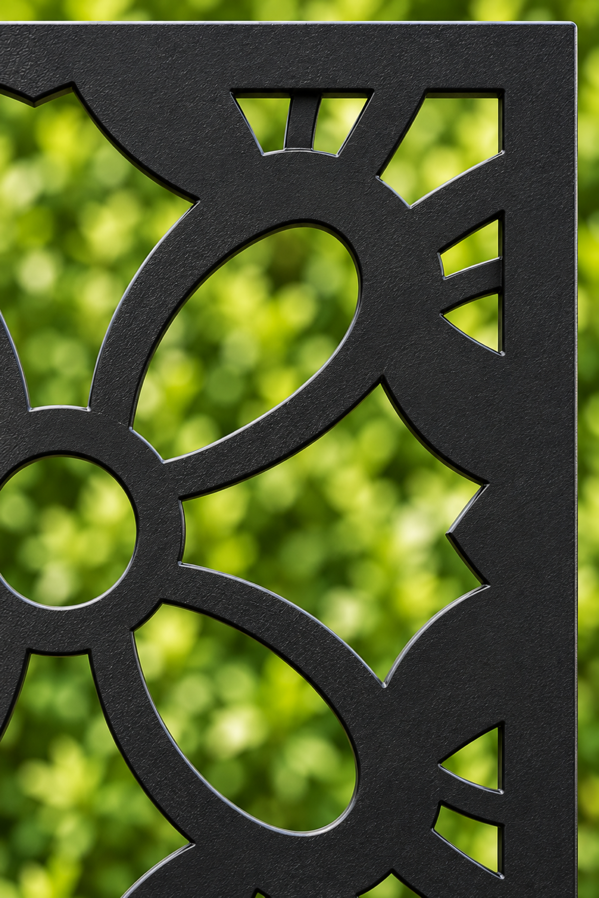Design 261 Daisy Trellis Tile Laser Cut Metal Privacy Screen Panel close-up detail view