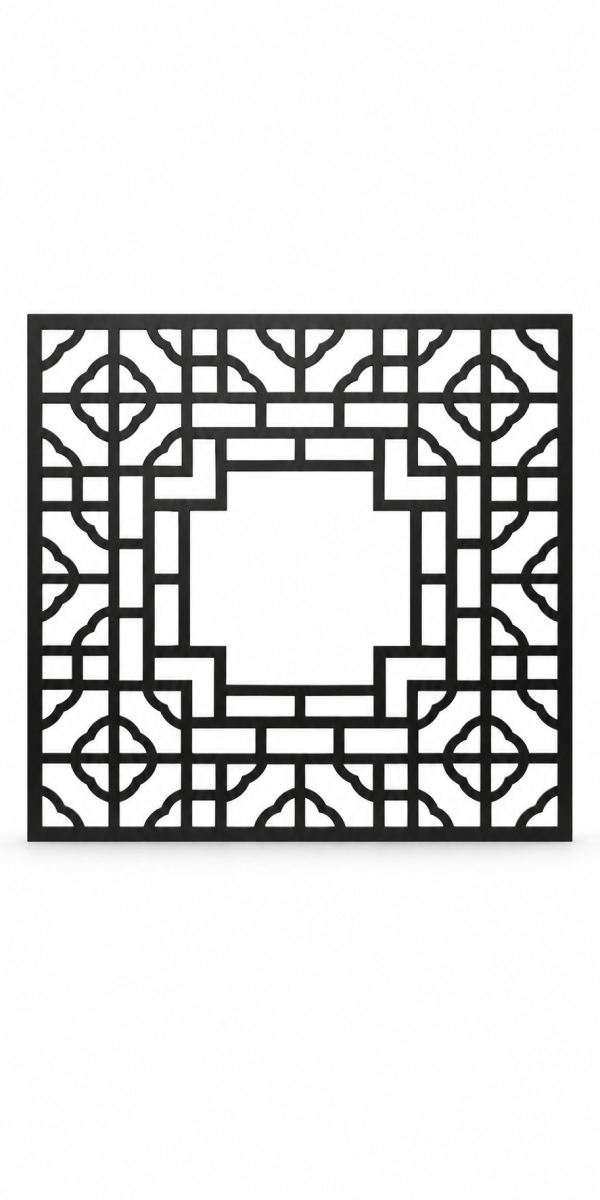 Design 262 Framed Octagon Lattice Laser Cut Metal Privacy Screen Panel front main view