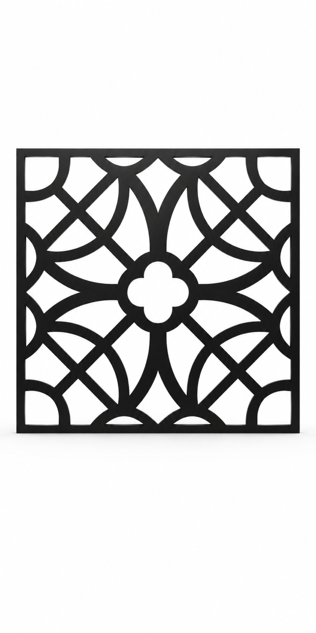 Design 265 Petal Star Lattice Laser Cut Metal Privacy Screen Panel front main view