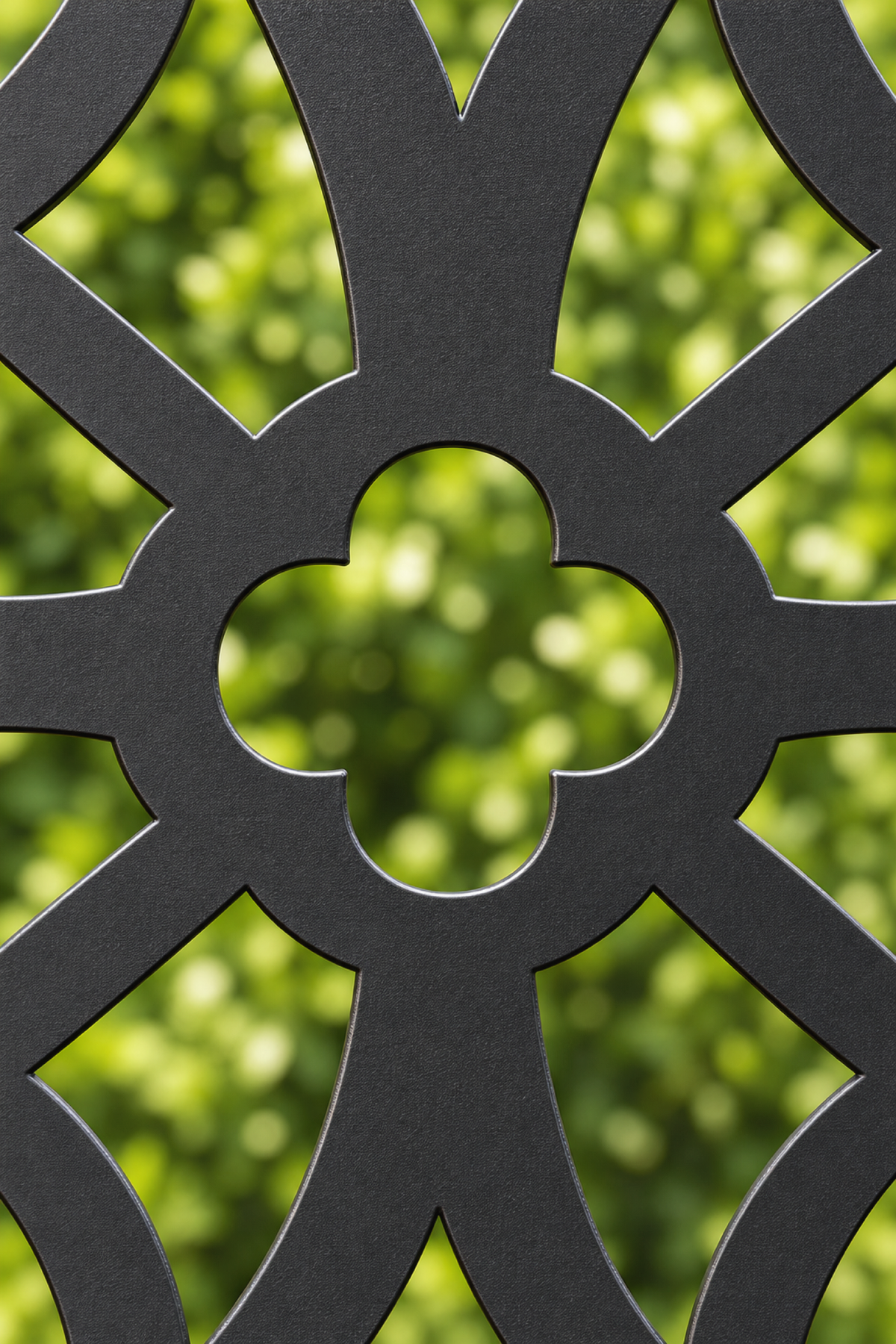 Design 265 Petal Star Lattice Laser Cut Metal Privacy Screen Panel close-up detail view