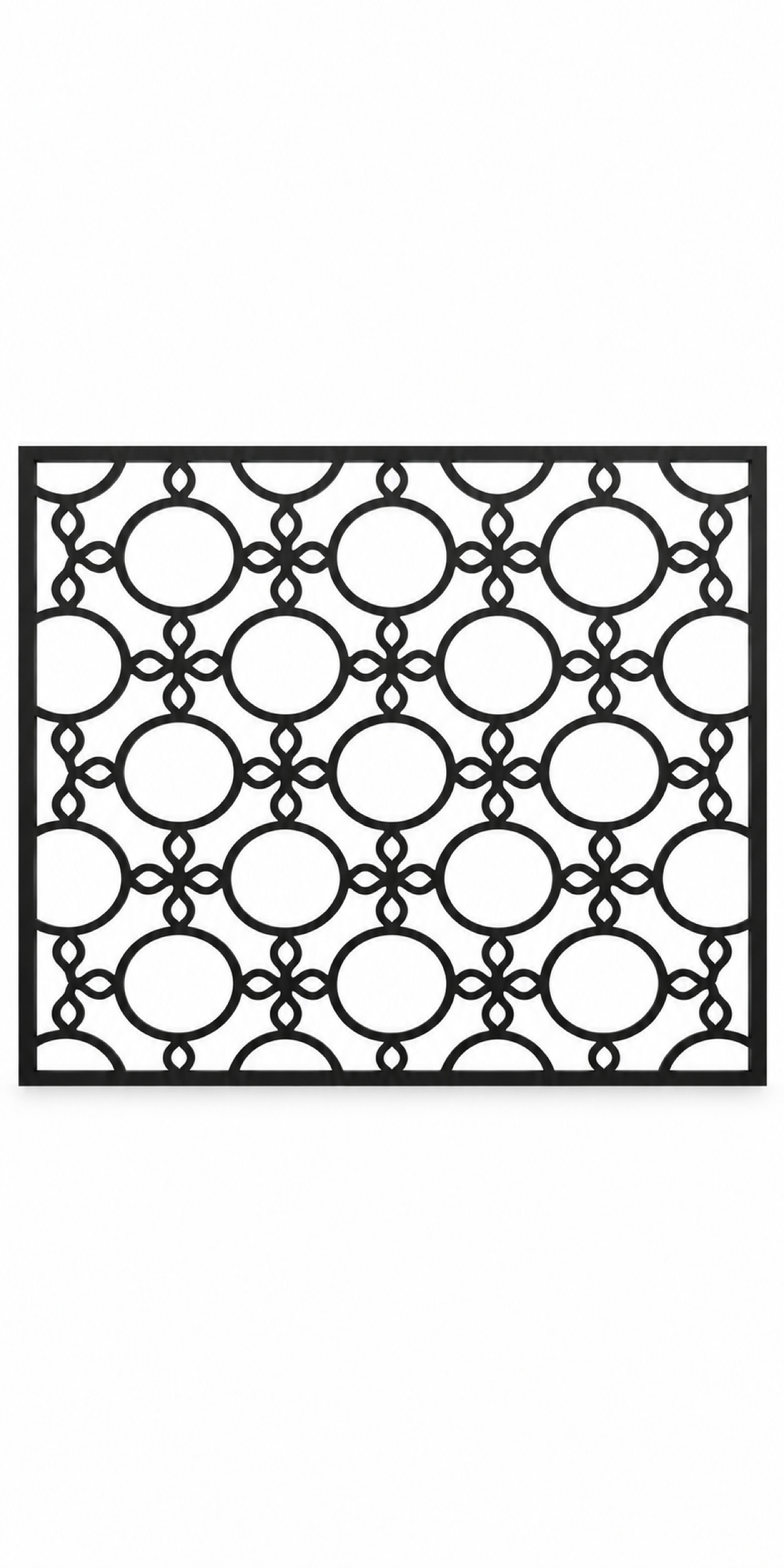 Design 270 Circle Diamond Trellis Laser Cut Metal Privacy Screen Panel front main view