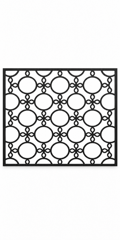 Design 270 Circle Diamond Trellis Laser Cut Metal Privacy Screen Panel front main view