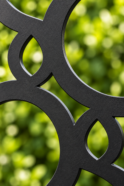 Design 270 Circle Diamond Trellis Laser Cut Metal Privacy Screen Panel close-up detail view