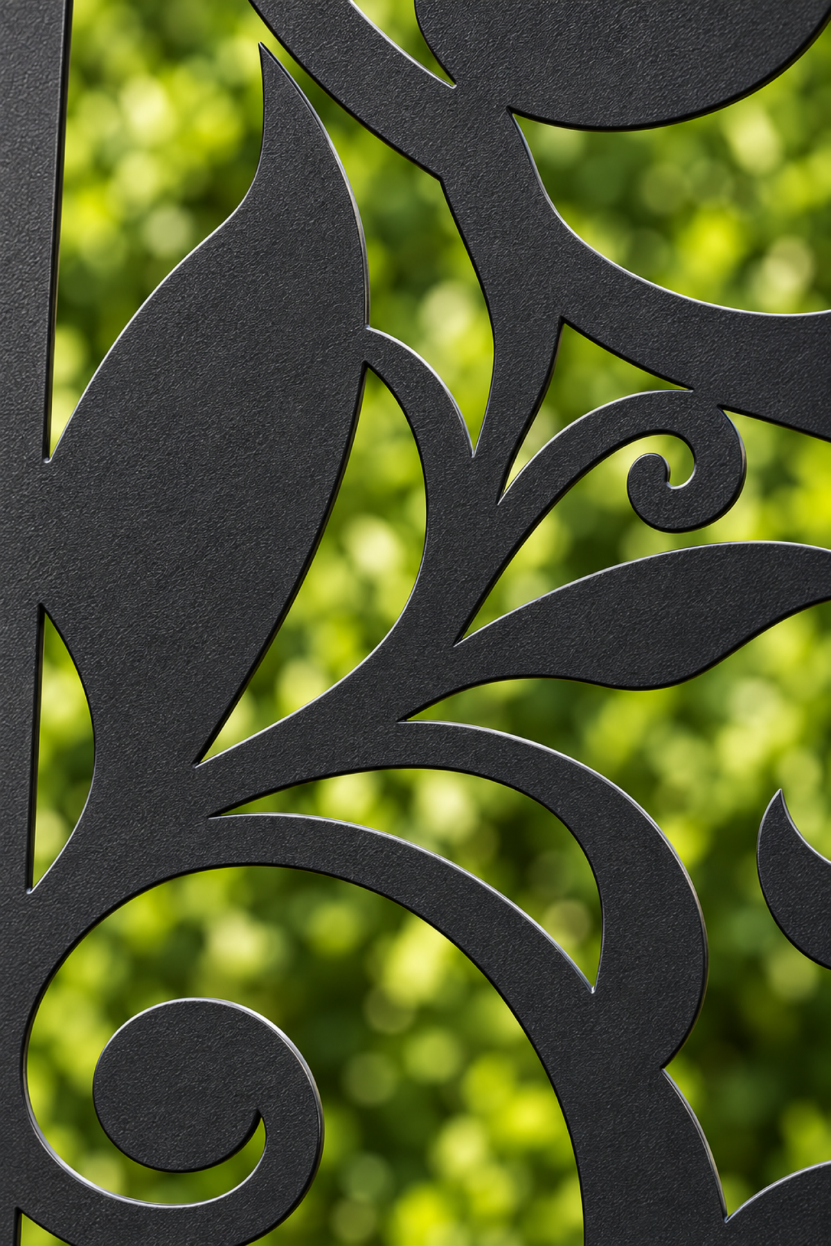 Design 273 Acanthus Bud Column Laser Cut Metal Privacy Screen Panel close-up detail view