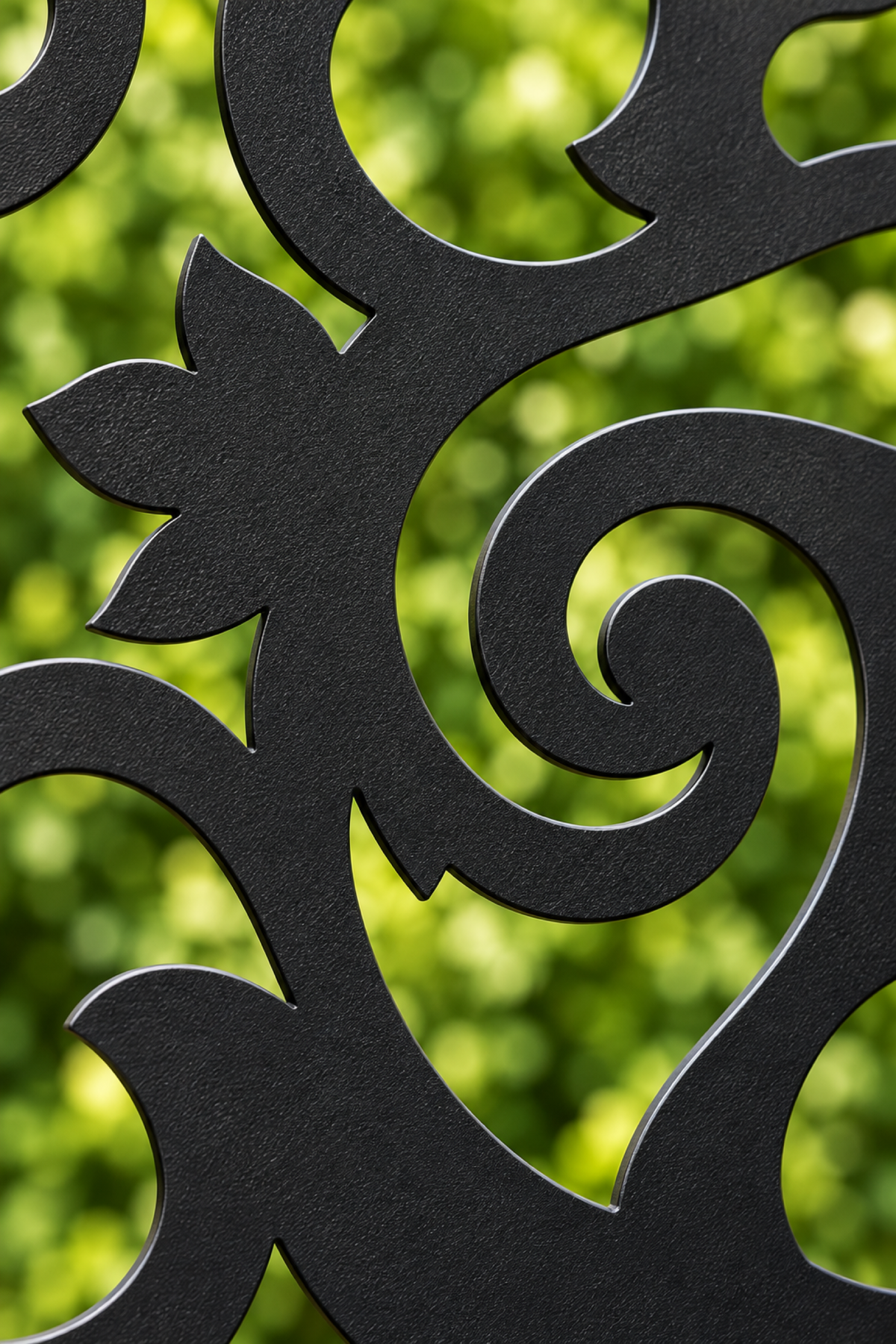 Design 274 Dense Maple Scroll Laser Cut Metal Privacy Screen Panel close-up detail view
