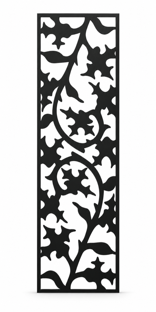 Design 275 Maple Vine Silhouette Laser Cut Metal Privacy Screen Panel front main view