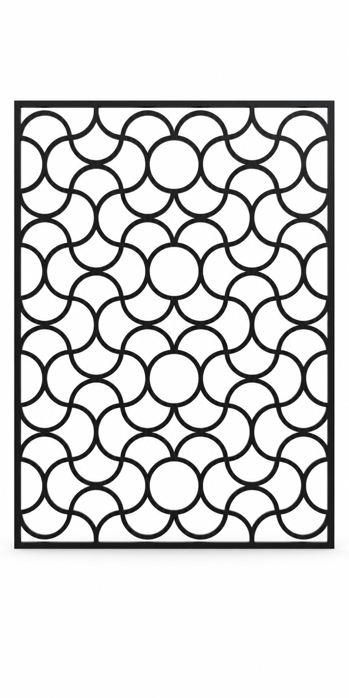 Design 276 Soft Loop Chain Laser Cut Metal Privacy Screen Panel front main view