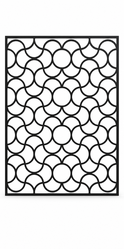 Design 276 Soft Loop Chain Laser Cut Metal Privacy Screen Panel front main view