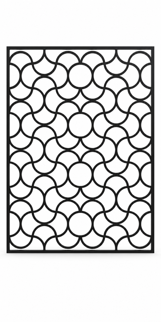 Design 276 Soft Loop Chain Laser Cut Metal Privacy Screen Panel front main view
