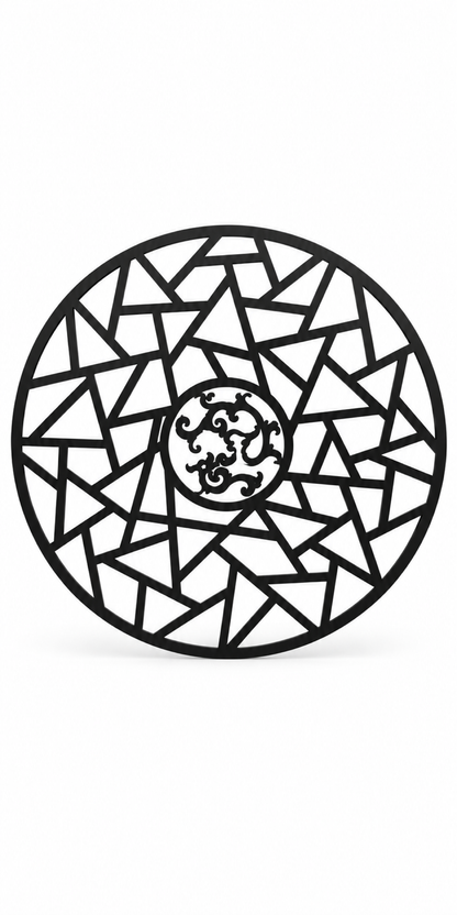 Design 277 Shattered Sun Medallion Laser Cut Metal Privacy Screen Panel front main view