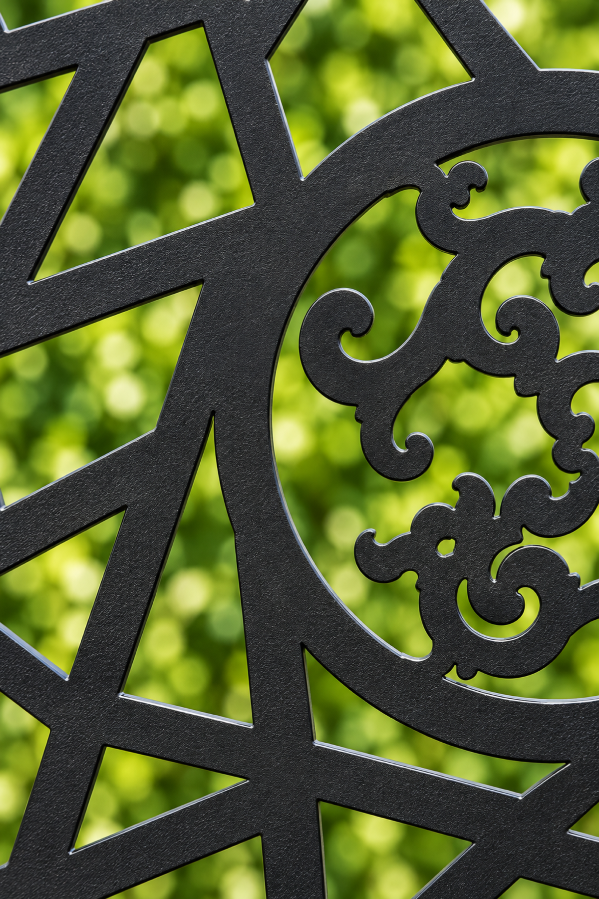 Design 277 Shattered Sun Medallion Laser Cut Metal Privacy Screen Panel close-up detail view