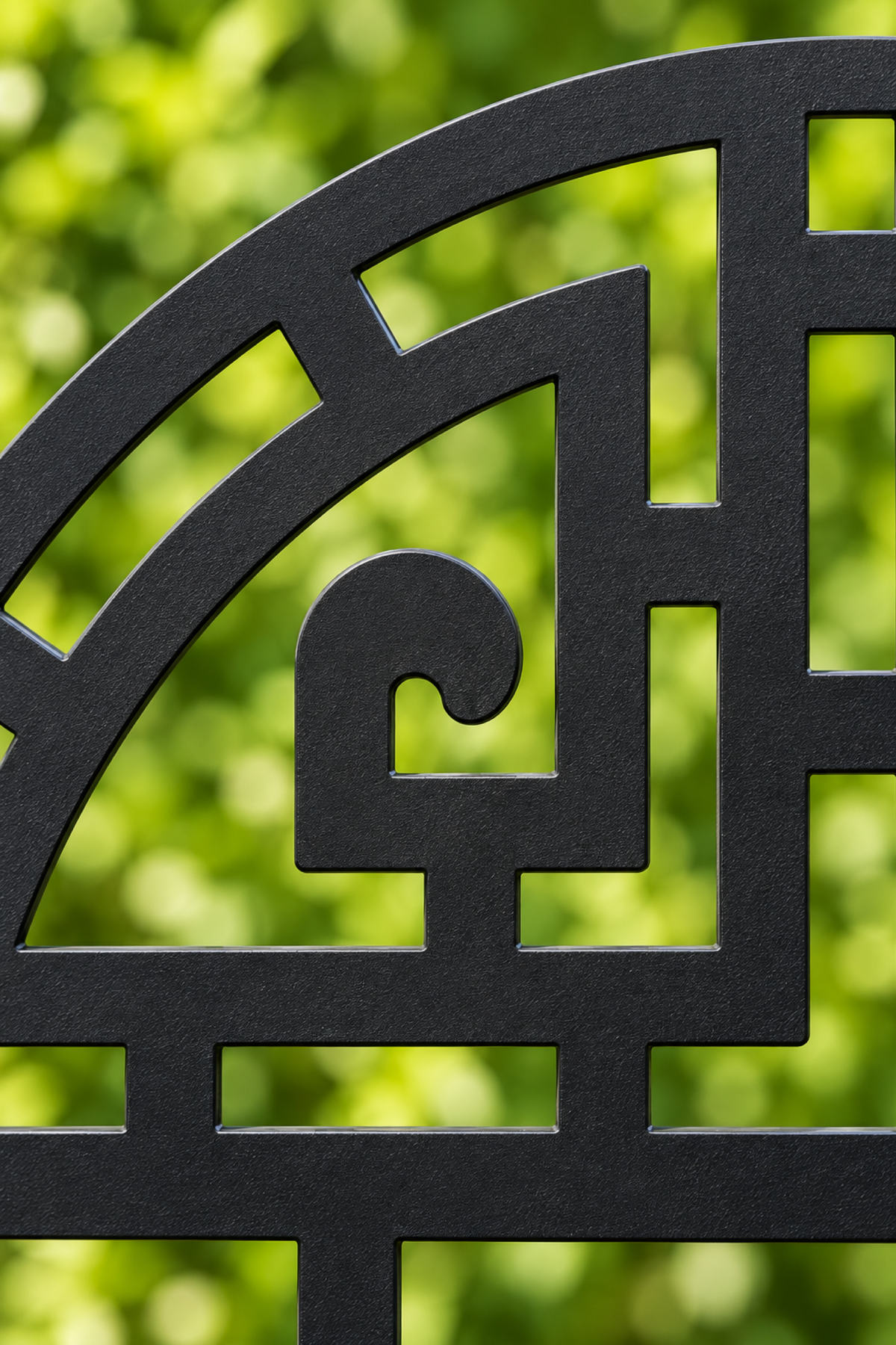 Design 279 Circular Longevity Maze Laser Cut Metal Privacy Screen Panel close-up detail view