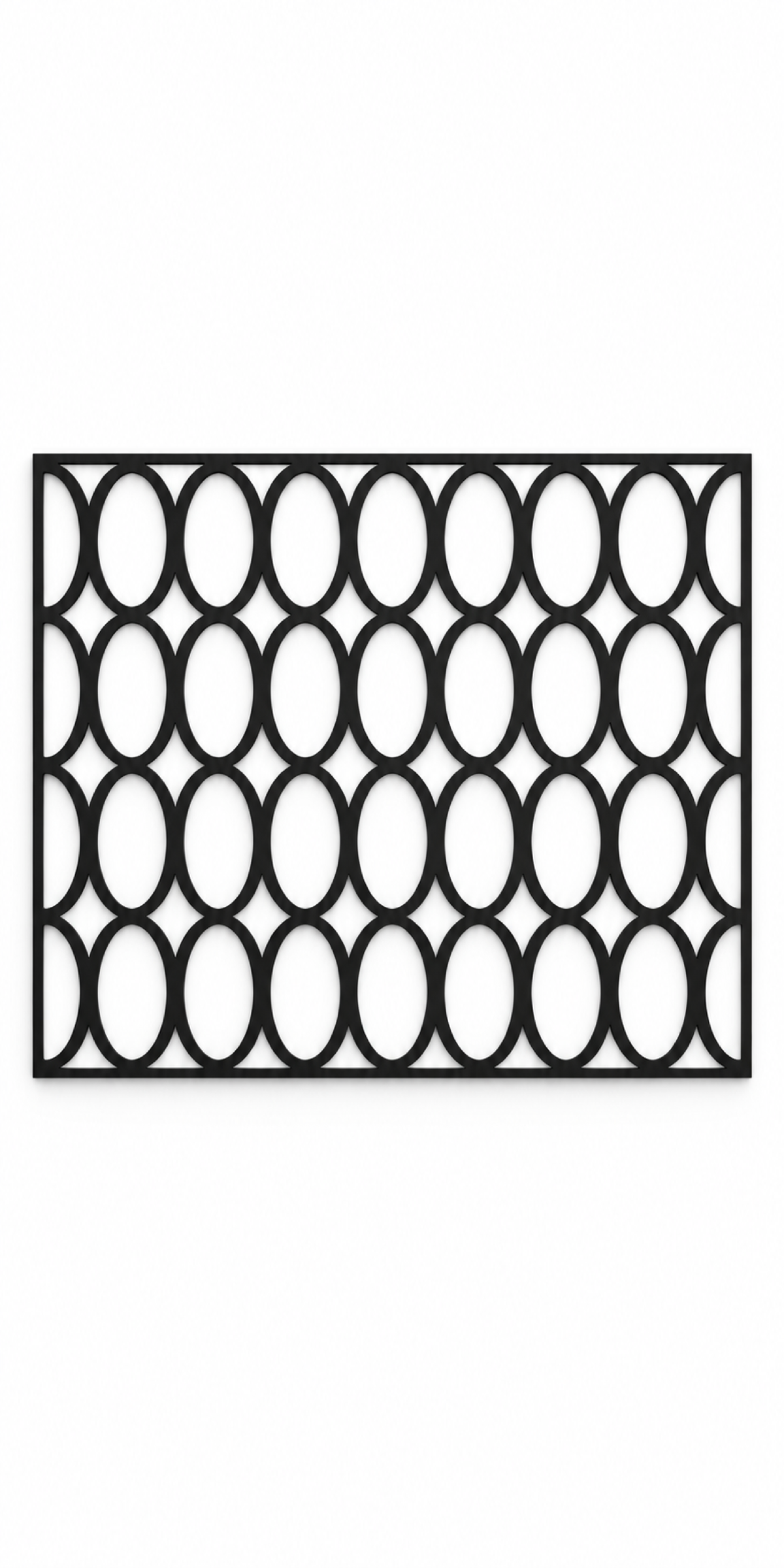 Design 281 Oval Chain Grid Laser Cut Metal Privacy Screen Panel front main view