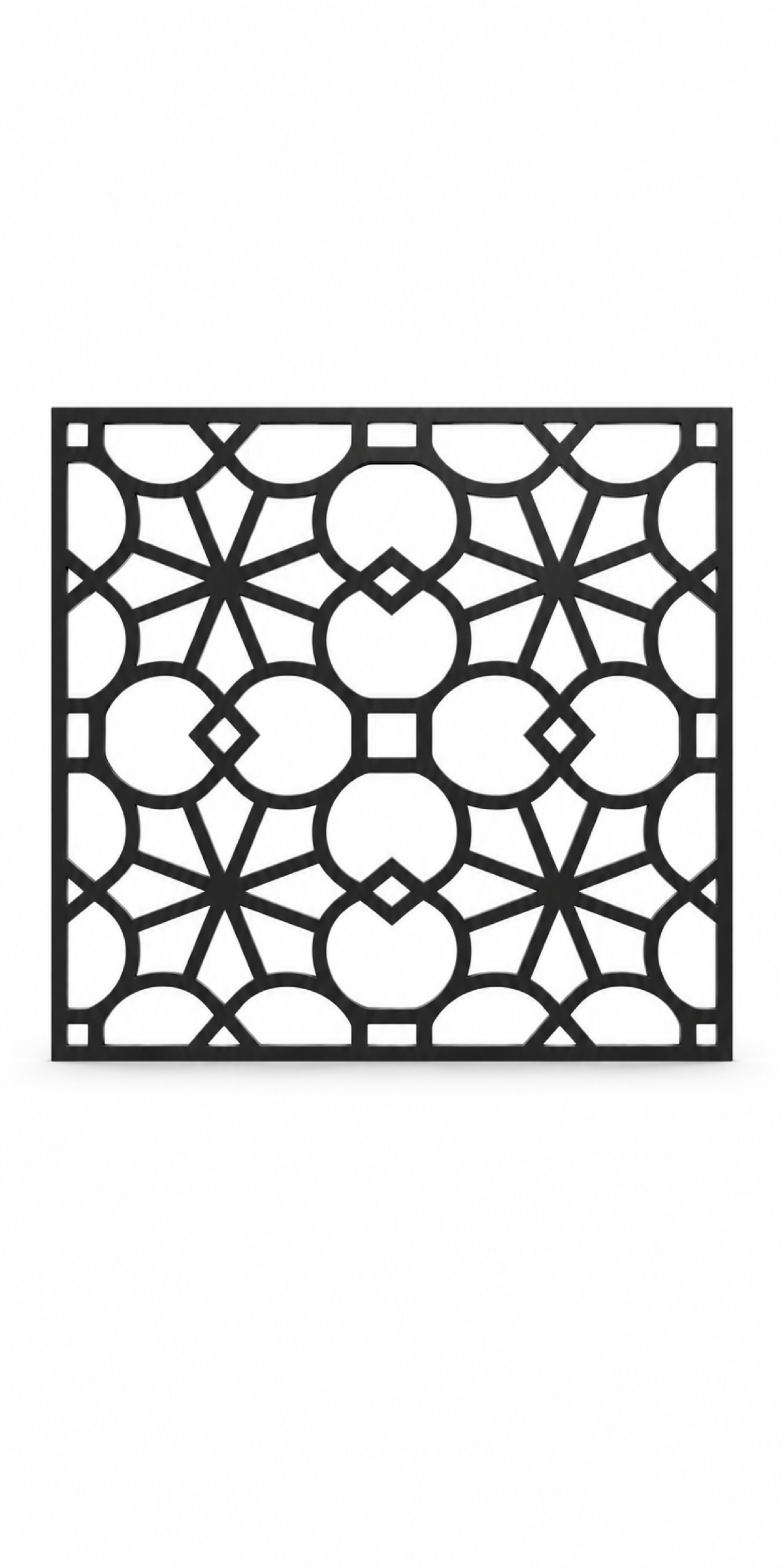Design 282 Octagon Star Lattice Laser Cut Metal Privacy Screen Panel front main view