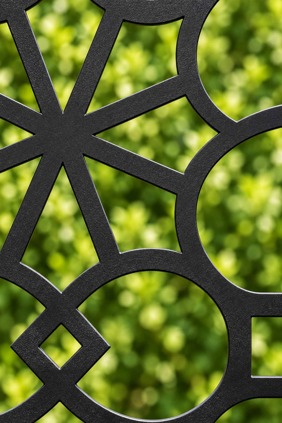 Design 282 Octagon Star Lattice Laser Cut Metal Privacy Screen Panel close-up detail view