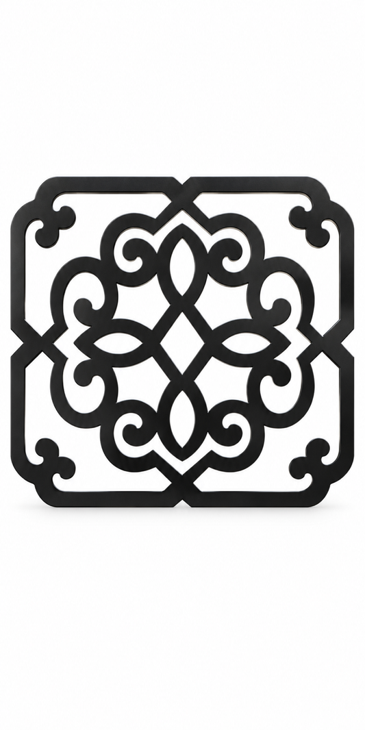 Design 283 Ornate Knot Medallion Laser Cut Metal Privacy Screen Panel front main view